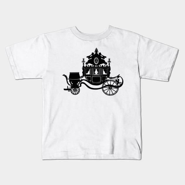 Silhouette of the coach for the coronation of Charles X Kids T-Shirt by dreamtravel